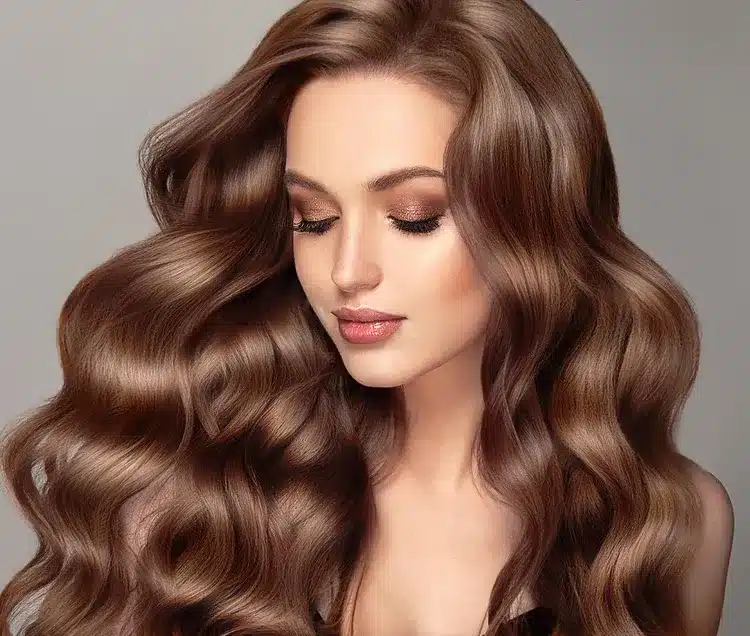 Girl with shiny healthy hair showing results of proper low porosity hair care routine and porosity test method